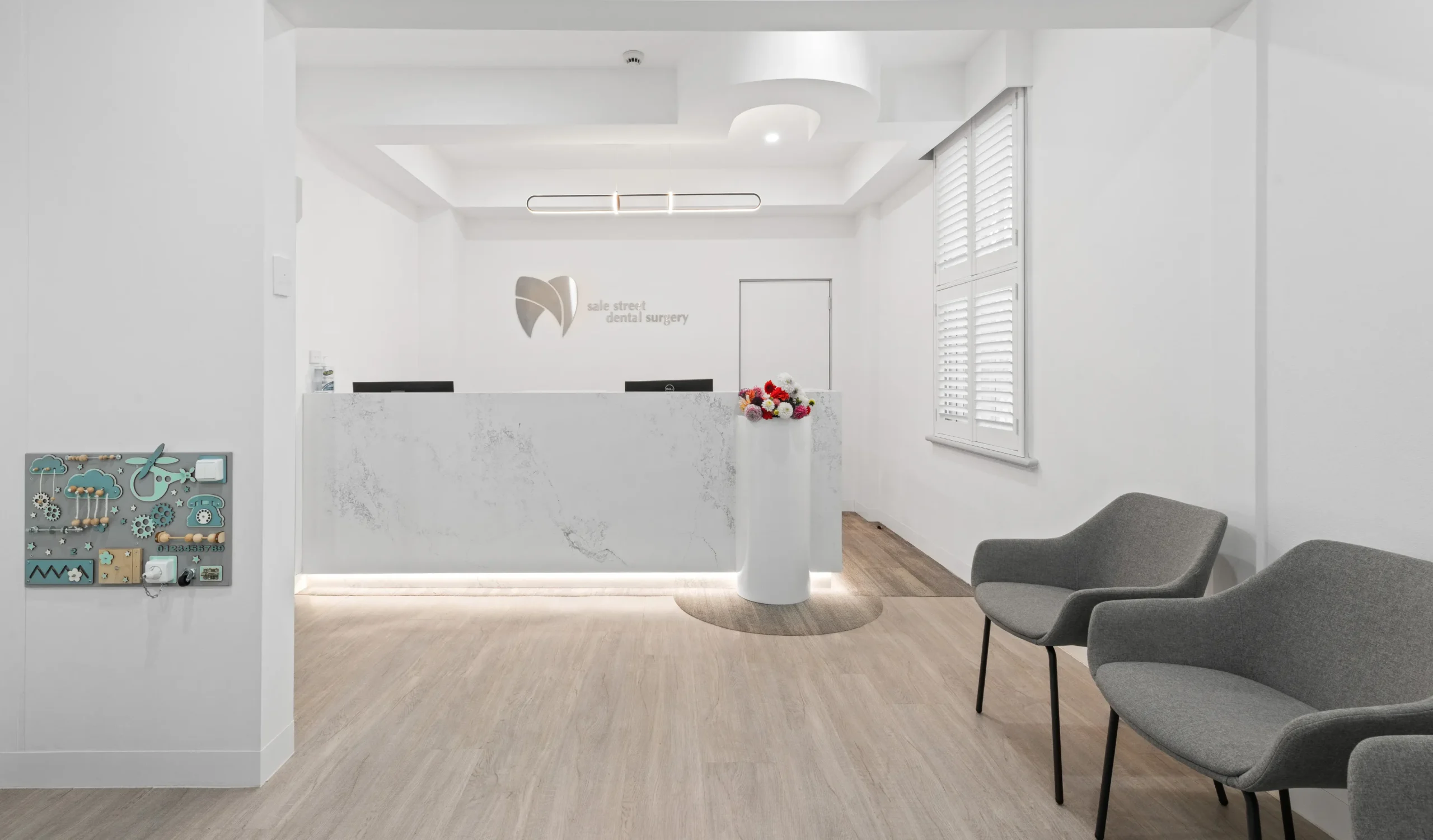 The reception at Sale Street Dental, 125 Sale Street, Orange